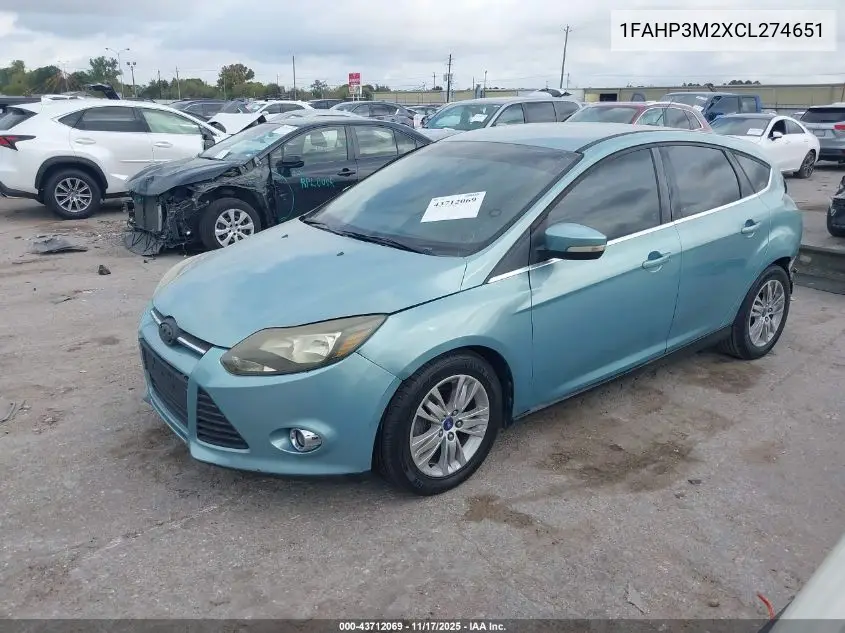 1FAHP3M2XCL274651 2012 Ford Focus Sel