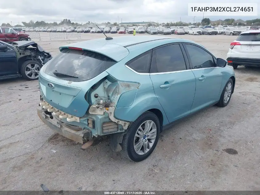 1FAHP3M2XCL274651 2012 Ford Focus Sel