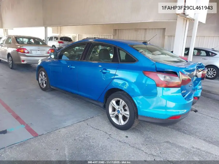 1FAHP3F29CL461943 2012 Ford Focus Se