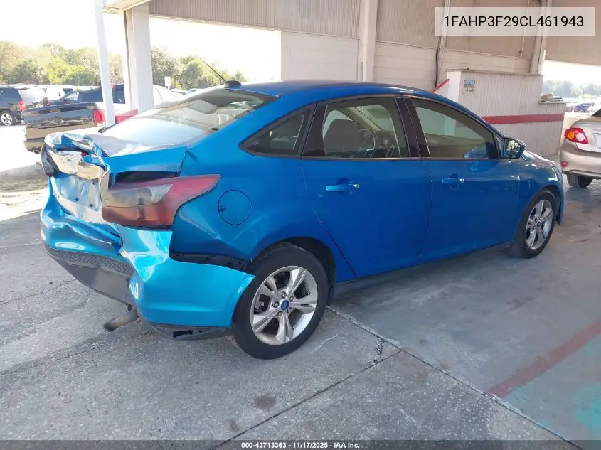 1FAHP3F29CL461943 2012 Ford Focus Se