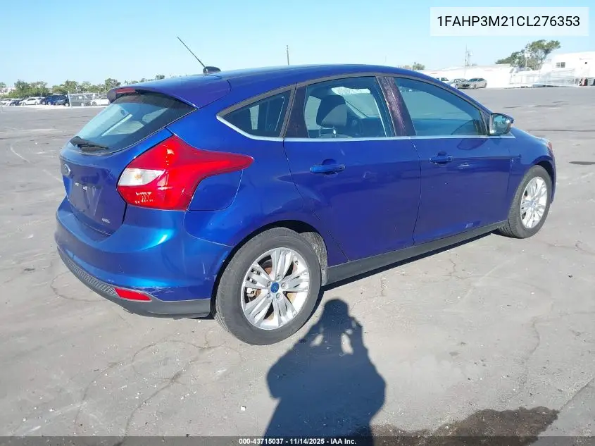 1FAHP3M21CL276353 2012 Ford Focus Sel