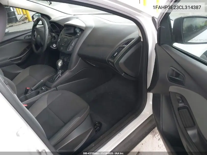 1FAHP3E23CL314387 2012 Ford Focus S