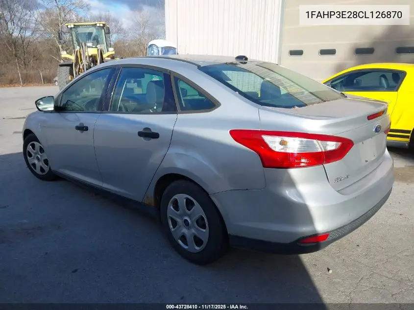1FAHP3E28CL126870 2012 Ford Focus S