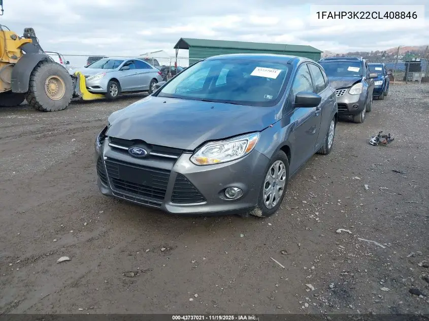 1FAHP3K22CL408846 2012 Ford Focus Se