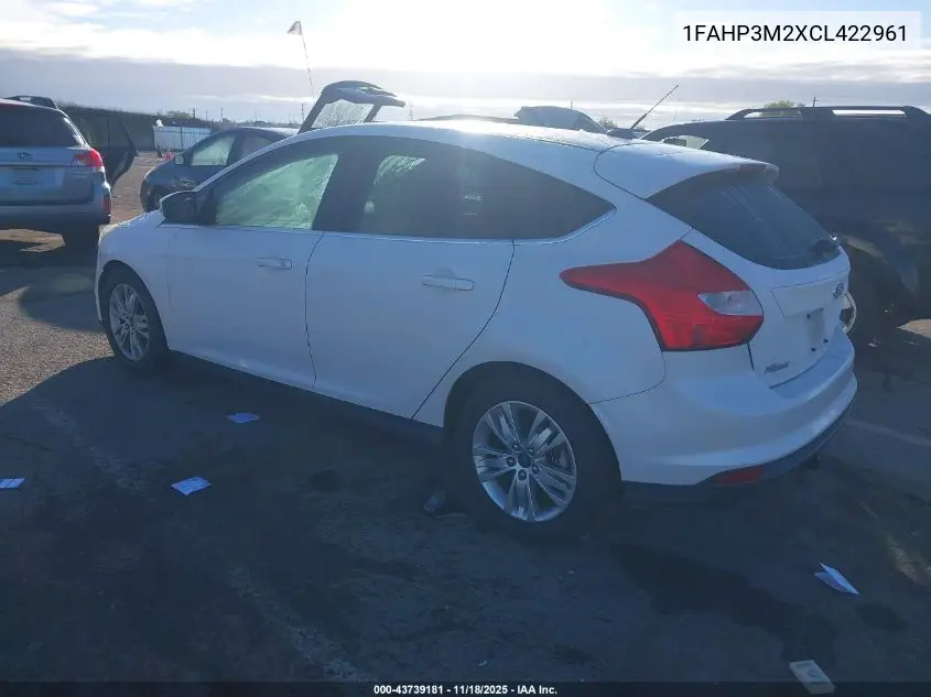 1FAHP3M2XCL422961 2012 Ford Focus Sel