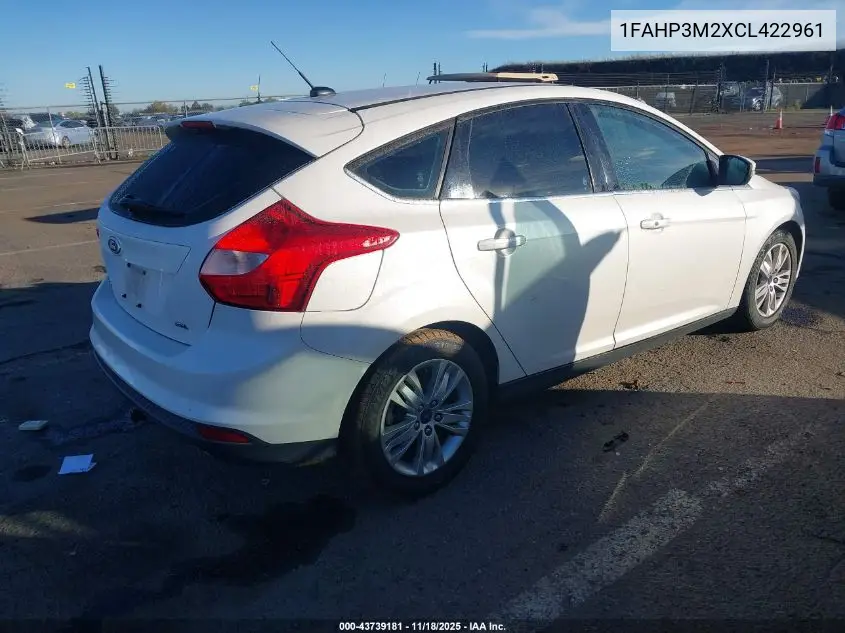 1FAHP3M2XCL422961 2012 Ford Focus Sel
