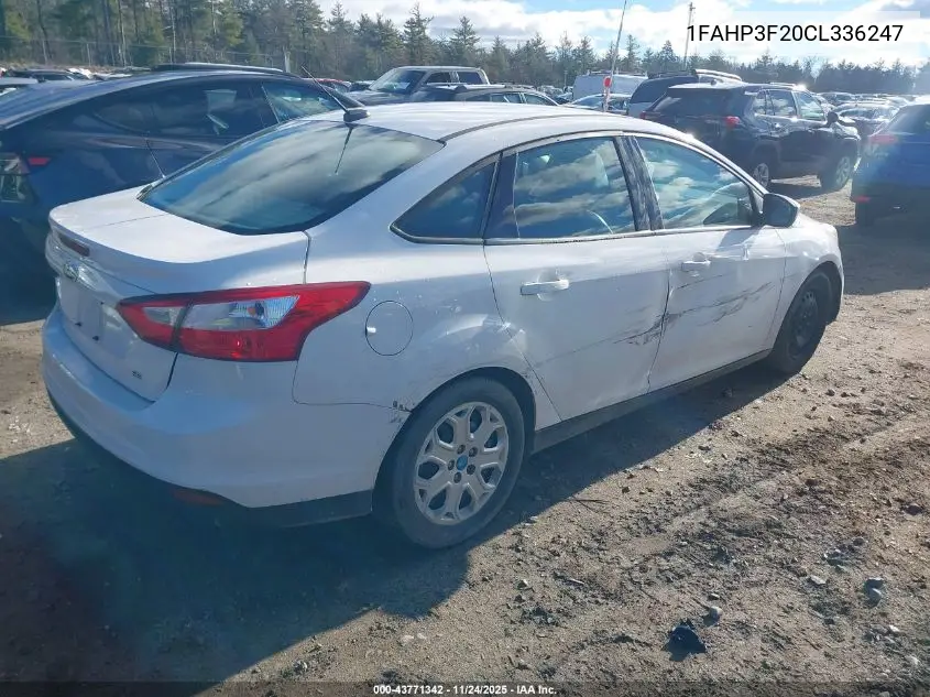 1FAHP3F20CL336247 2012 Ford Focus Se