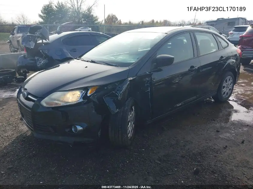 1FAHP3F23CL170189 2012 Ford Focus Se