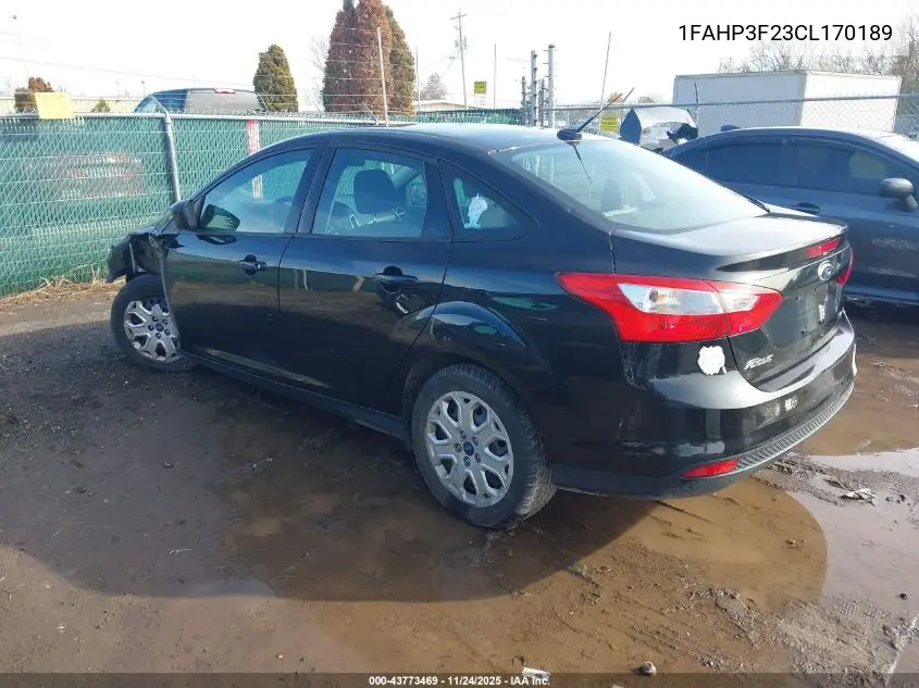 1FAHP3F23CL170189 2012 Ford Focus Se
