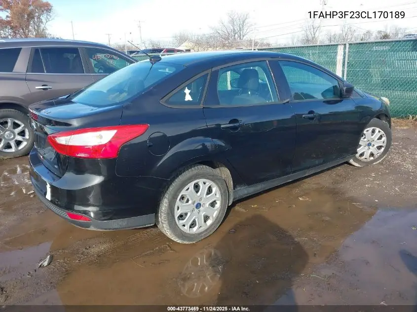 1FAHP3F23CL170189 2012 Ford Focus Se