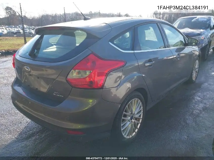 1FAHP3M24CL384191 2012 Ford Focus Sel