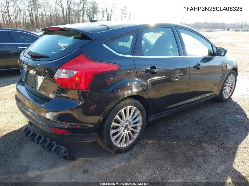 1FAHP3N28CL408328 2012 Ford Focus Titanium