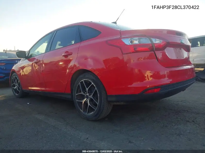 1FAHP3F28CL370422 2012 Ford Focus Se