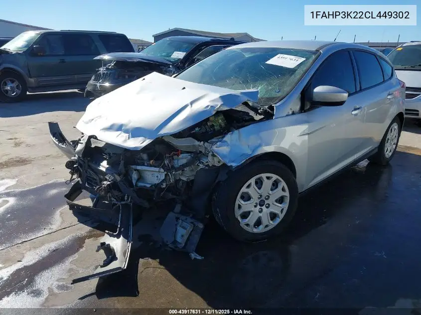 1FAHP3K22CL449302 2012 Ford Focus Se