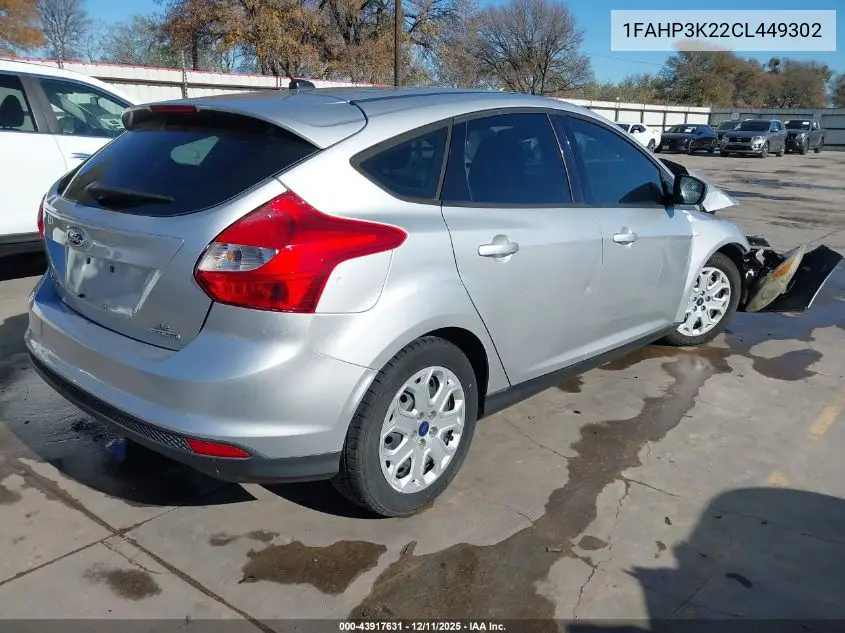 1FAHP3K22CL449302 2012 Ford Focus Se
