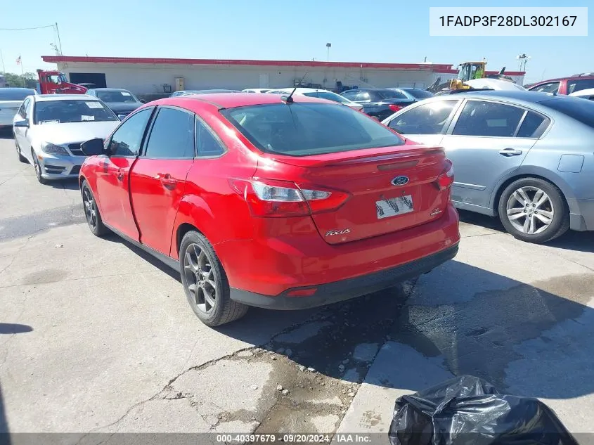 2013 Ford Focus Se VIN: 1FADP3F28DL302167 Lot: 40397679