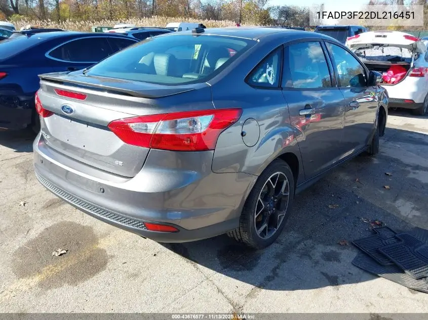 1FADP3F22DL216451 2013 Ford Focus Se