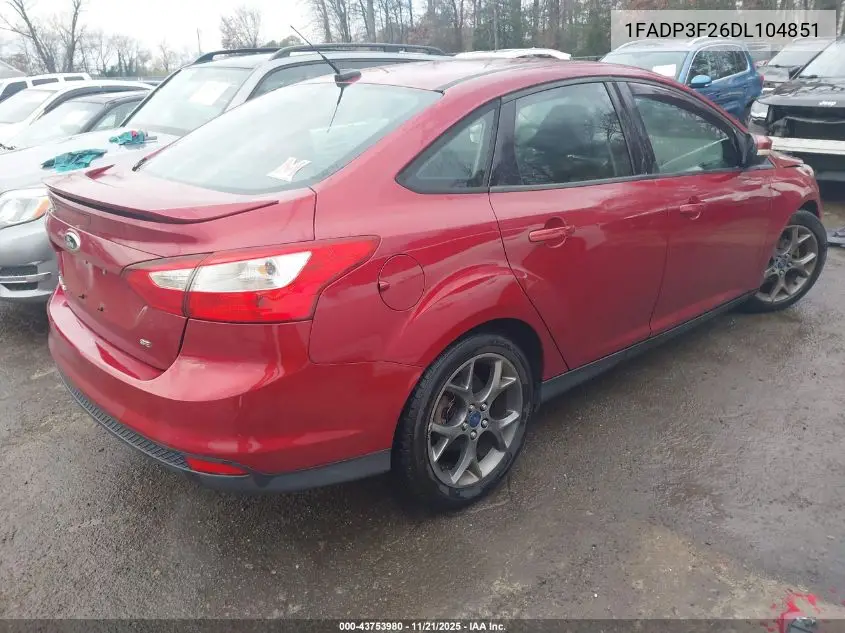 1FADP3F26DL104851 2013 Ford Focus Se