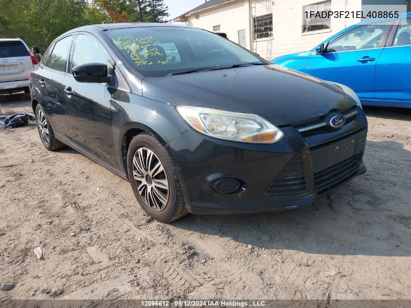 2014 Ford Focus Se VIN: 1FADP3F21EL408865 Lot: 12096612