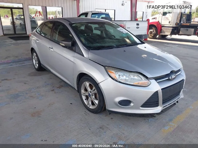 2014 Ford Focus Se VIN: 1FADP3F29EL103467 Lot: 40393040