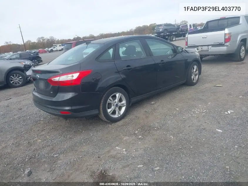 1FADP3F29EL403770 2014 Ford Focus Se