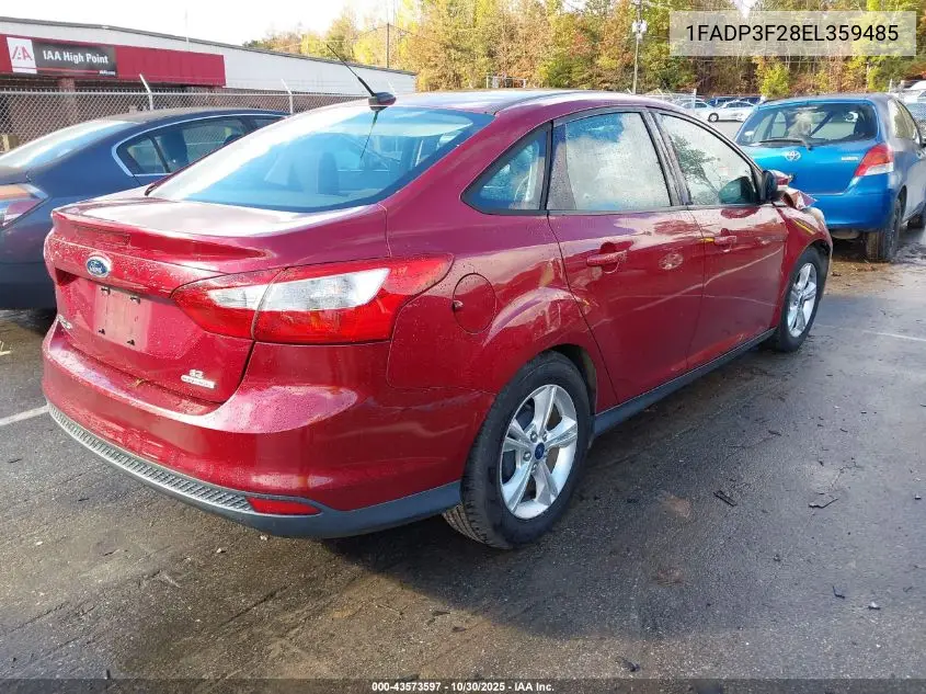 1FADP3F28EL359485 2014 Ford Focus Se