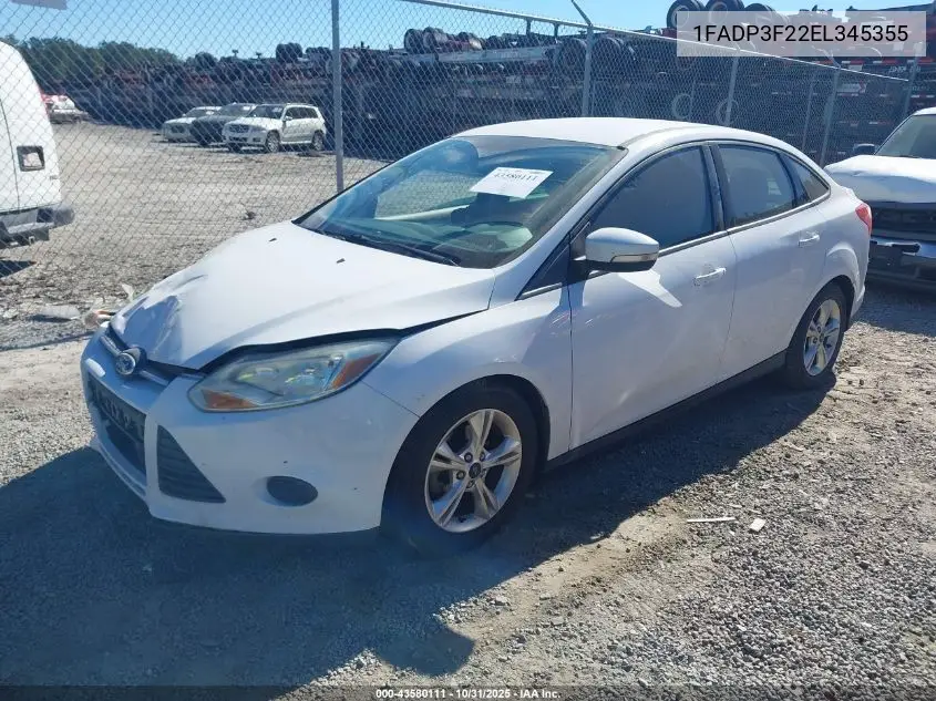 1FADP3F22EL345355 2014 Ford Focus Se