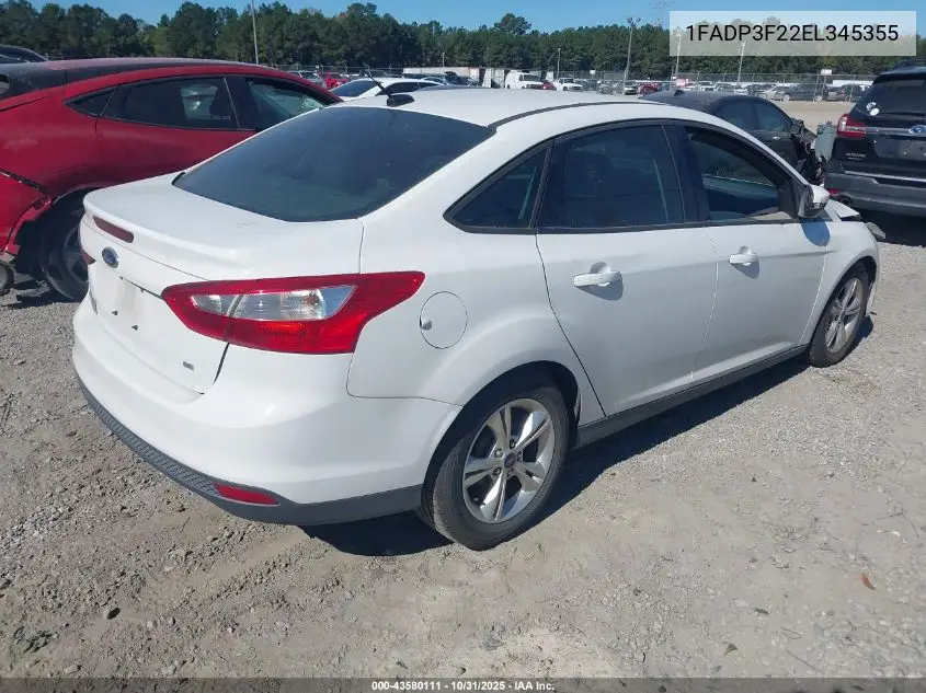 1FADP3F22EL345355 2014 Ford Focus Se