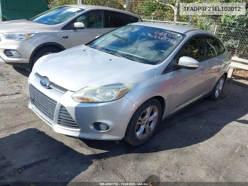 1FADP3F21EL103012 2014 Ford Focus Se