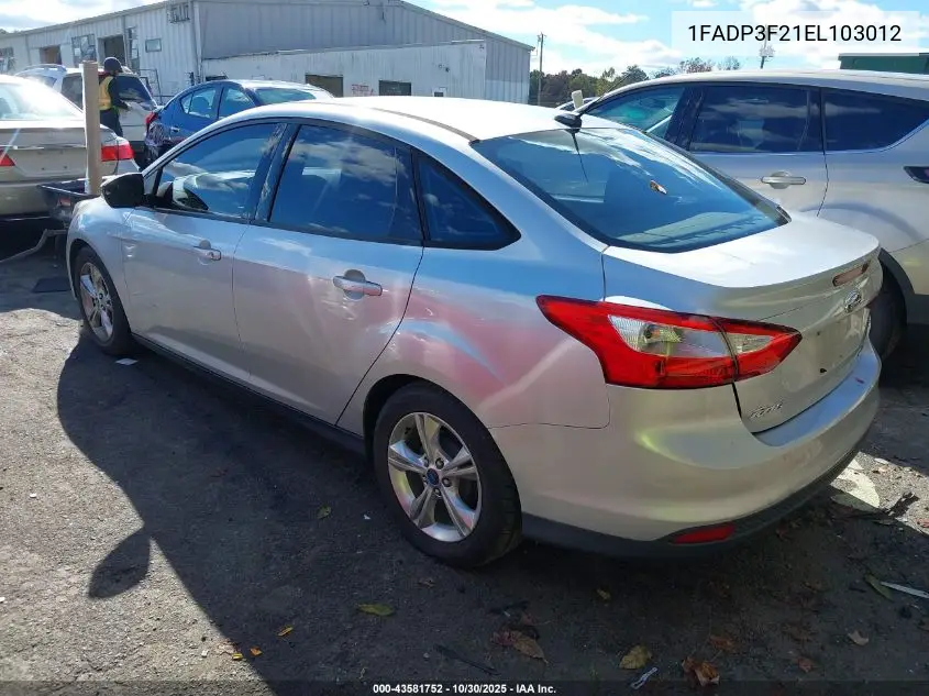 1FADP3F21EL103012 2014 Ford Focus Se