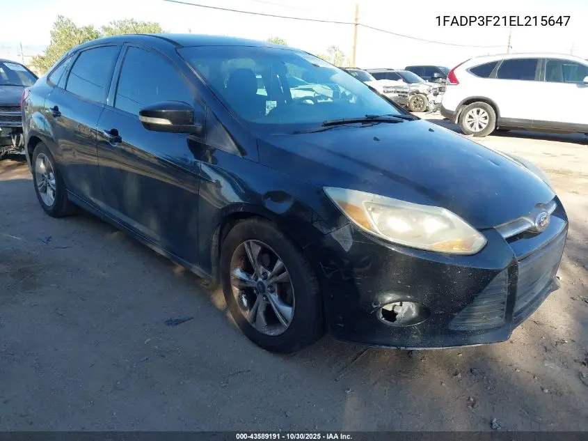 1FADP3F21EL215647 2014 Ford Focus Se