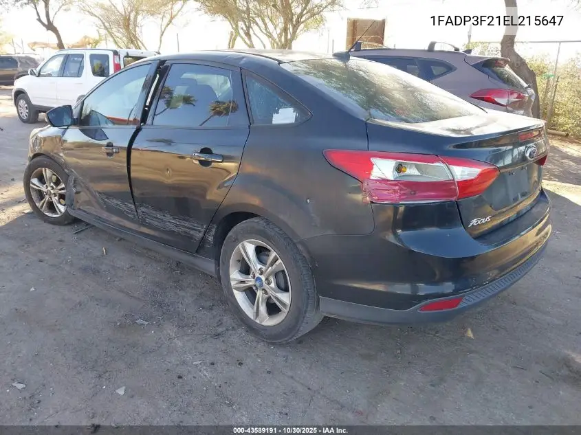 1FADP3F21EL215647 2014 Ford Focus Se