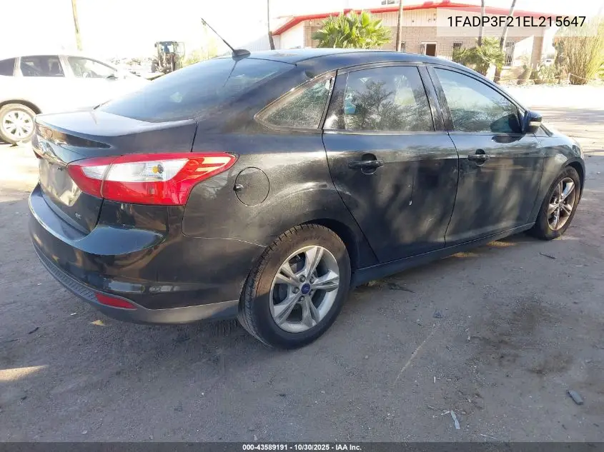 1FADP3F21EL215647 2014 Ford Focus Se