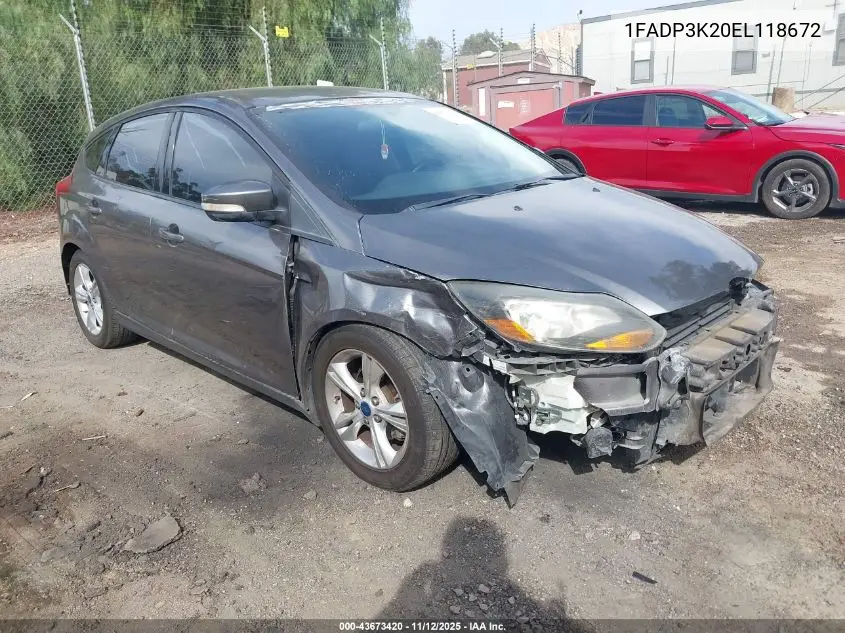 1FADP3K20EL118672 2014 Ford Focus Se