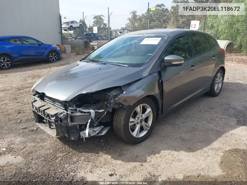 1FADP3K20EL118672 2014 Ford Focus Se