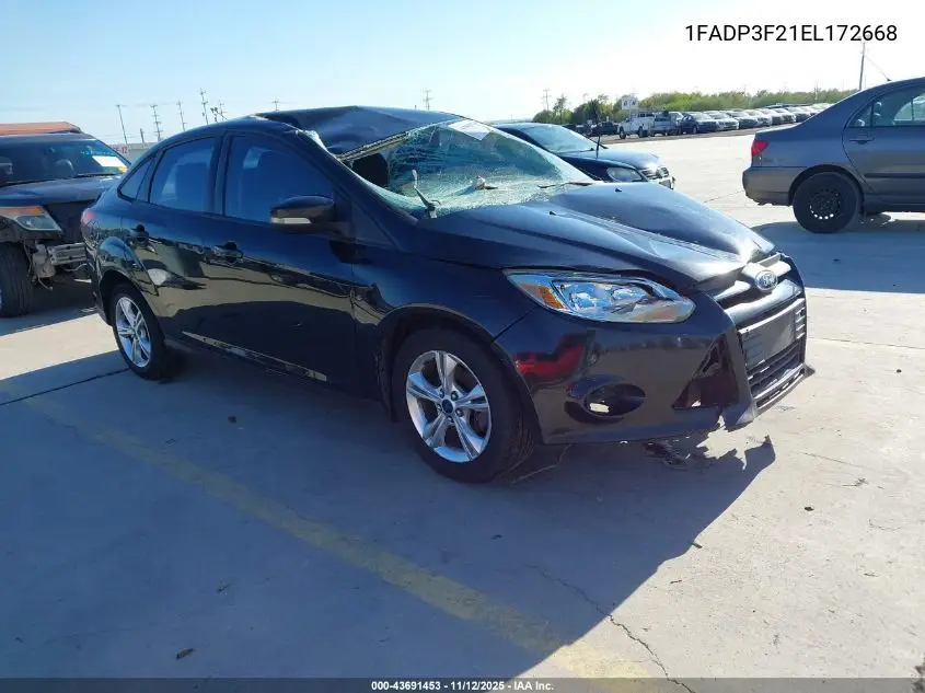 1FADP3F21EL172668 2014 Ford Focus Se