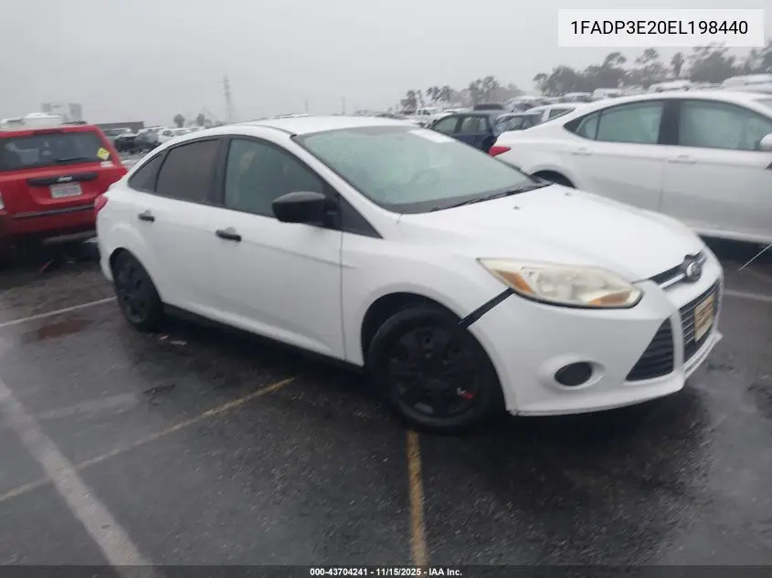 1FADP3E20EL198440 2014 Ford Focus S