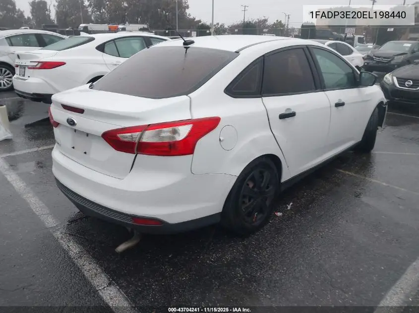 1FADP3E20EL198440 2014 Ford Focus S
