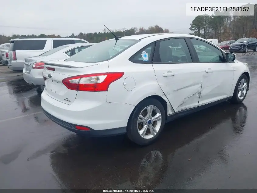 1FADP3F21EL258157 2014 Ford Focus Se