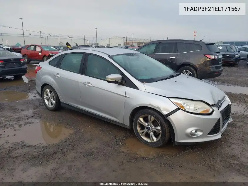 1FADP3F21EL171567 2014 Ford Focus Se