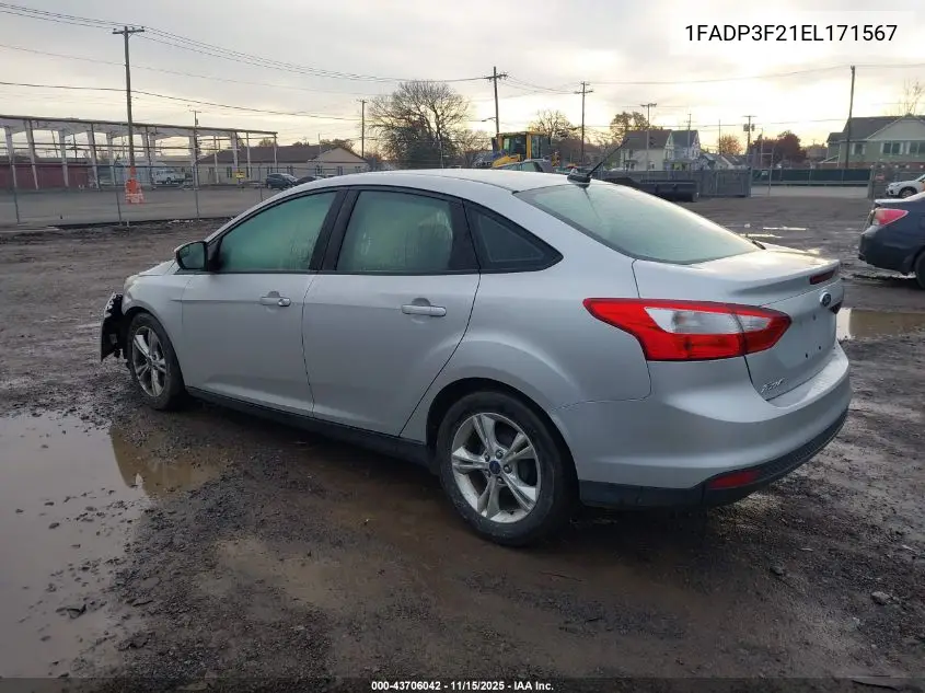 1FADP3F21EL171567 2014 Ford Focus Se