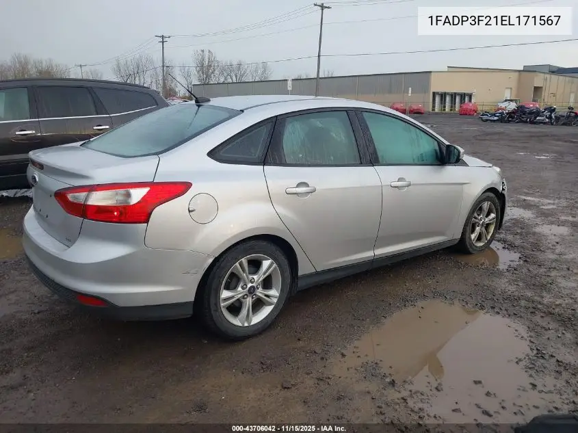 1FADP3F21EL171567 2014 Ford Focus Se