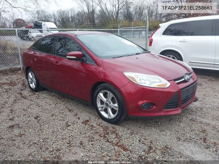 1FADP3F21EL258661 2014 Ford Focus Se