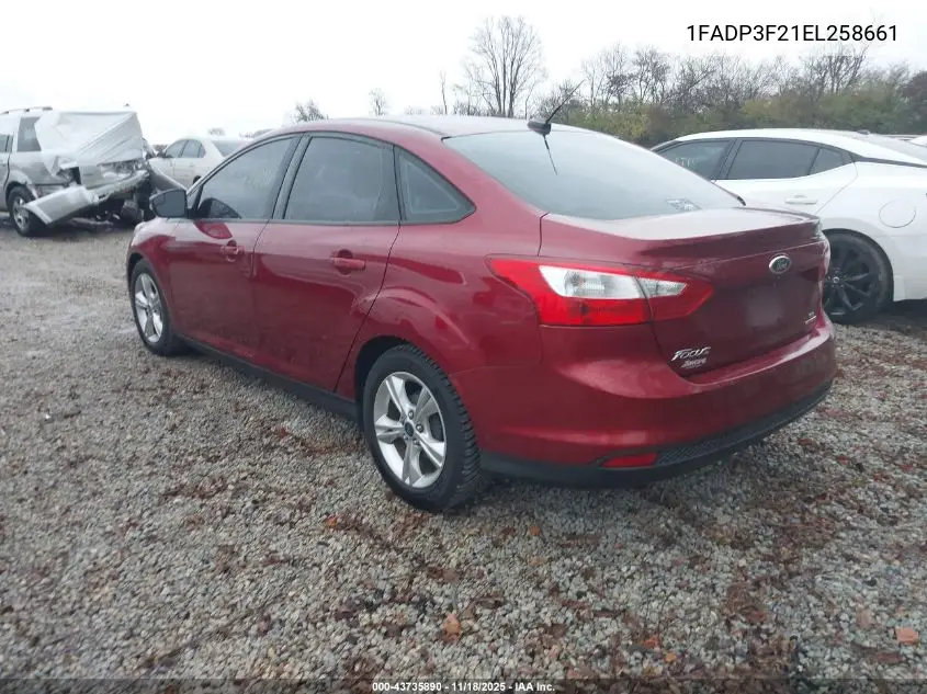 1FADP3F21EL258661 2014 Ford Focus Se