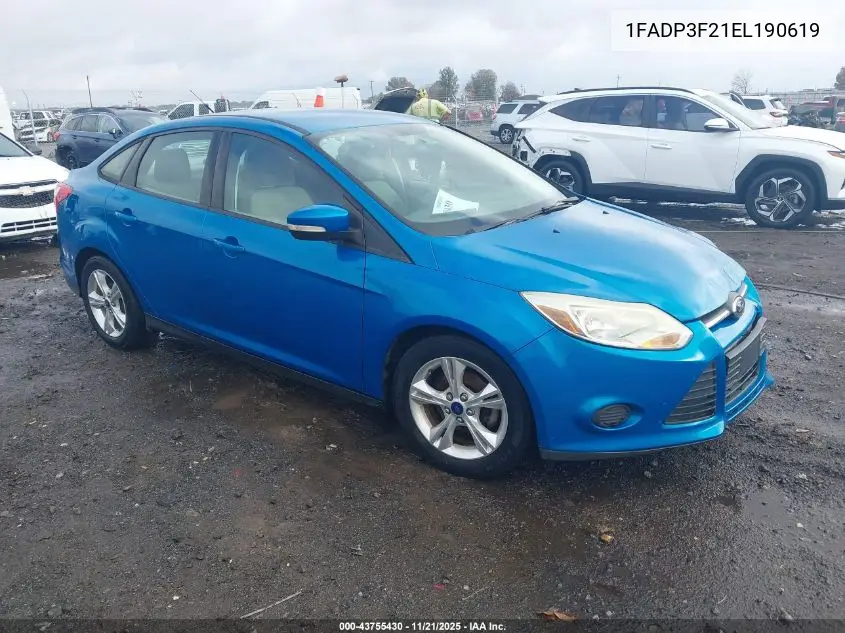 1FADP3F21EL190619 2014 Ford Focus Se