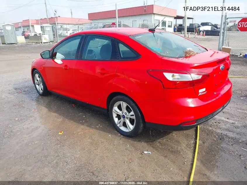 1FADP3F21EL314484 2014 Ford Focus Se