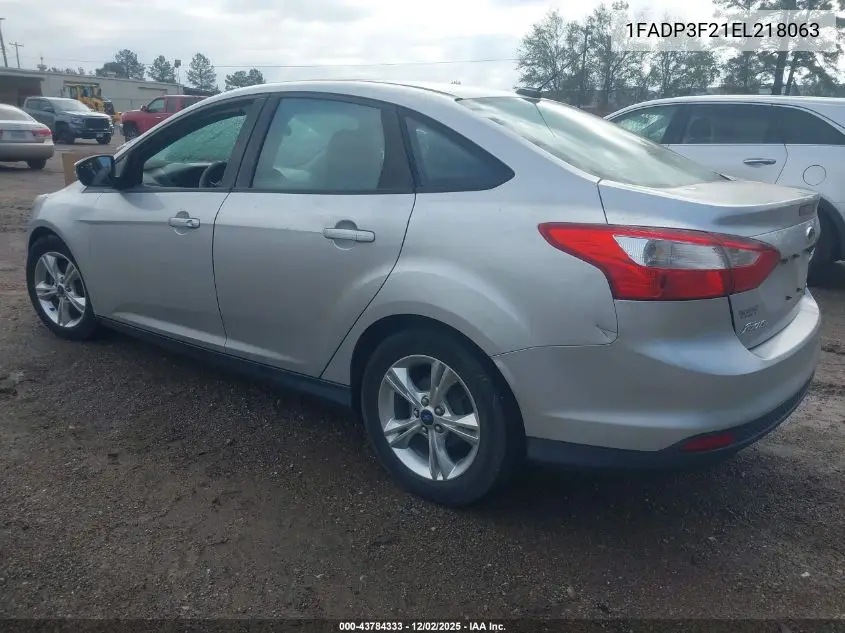 1FADP3F21EL218063 2014 Ford Focus Se