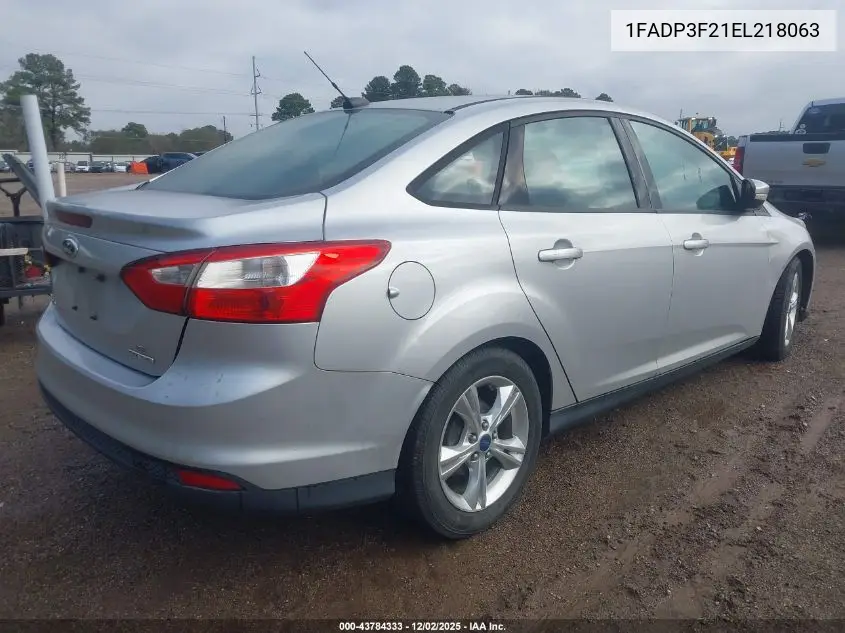 1FADP3F21EL218063 2014 Ford Focus Se