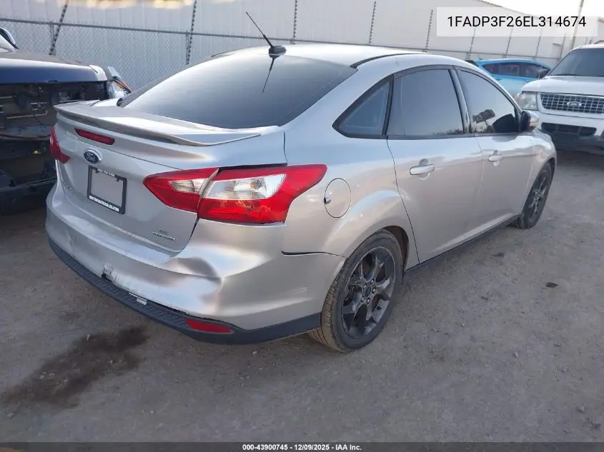 1FADP3F26EL314674 2014 Ford Focus Se