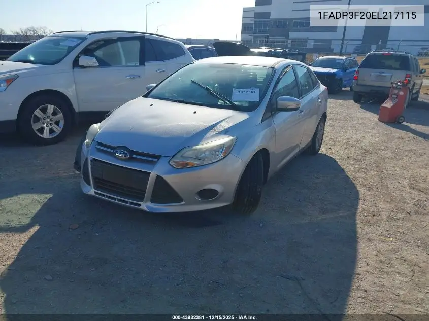 1FADP3F20EL217115 2014 Ford Focus Se